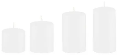 Produktbild von 4er Set Adventskerzen abgestuft Weiß Ø 50 mm