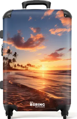 Produktbild von NoBoringSuitcases.com® Großer Koffer - Meer bei Sonnenuntergang - Kombinationsschloss TSA - Hartschalen Trolley 4 Rollen - 72 liter - Reisekoffer - 66 cmKoffer Mittelgroß 67x43x25 cm, 72L,