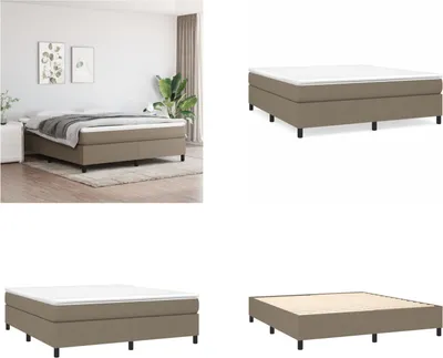 Productafbeelding van vidaXL Boxspringbed met matras, taupe, 160x200 cm, stof - Boxspringbed - Boxspringbedden - Bed - Slaapkamer meubels