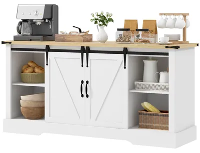 Produktbild von Aufbewahrungsschrank mit 2 Schiebetš¹ren und verstellbaren Einlegeb?den, 150 cm (B) x 40 cm (T) x 72 cm (H), aus wei?er Eiche