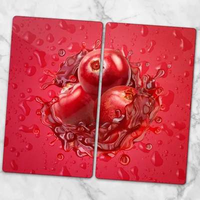 Produktbild von Glas-Herdabdeckplatten Glaskeramikkochfeld-Abdeckung Spritzschutz Glas 2x30x52 cm - Spritzfrüchte