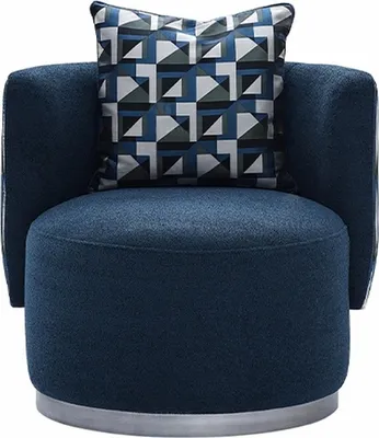 Produktbild von Relaxsessel Sessel Moderne Blau Polster Stoff Sitzer Design Modern
