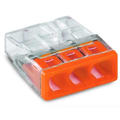 Image de Borne De Connexion Wago 3 Voies Connexion Rapide Transparente 3 Conducteurs - Wago