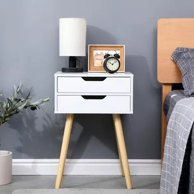 Zdjęcie produktu dla Happy Home Happy Home Szafka nocna Komoda z 2 szufladami HSB09-WEI biała