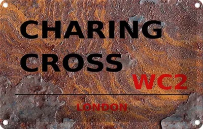 Produktbild von vianmo Blechschild 20x30 cm Charing Cross WC2 Abenteuer Reisen England Urlaub