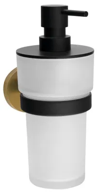 Immagine prodotto di Distributore di sapone LARISSA, vetro satinato, nero/oro opaco