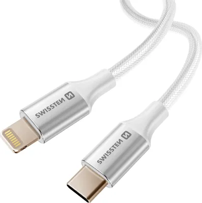 Immagine prodotto di Swissten, cavo da USB-C a Lightning Design intrecciato Protezione antigroviglio, bianco