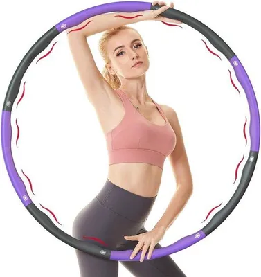 Obrázok produktu pre Hula hoop pre dospelých 12 kg – šedo-fialový s 8 odnímateľnými krúžkami