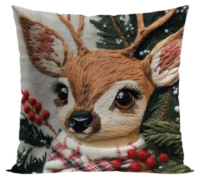 Produktbild von Markizeta Weihnachtliche Velvet Kissenhülle Hirsch 40x40cm