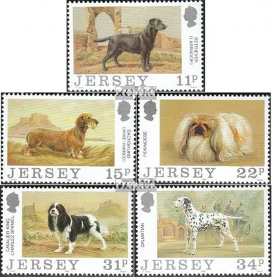 Produktbild von Briefmarken GB - Jersey 1988 Mi 430-434 (kompl.Ausg.) postfrisch Hunde