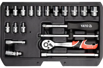Zdjęcie produktu dla Yato YT-14491, Stal chromowo-wanadowa, Czarny, Metaliczny, Czerwony, 20 przyb.