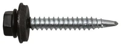 Produktbild von Bohrschraube Sechskantkopf mit Dichtscheibe schwarz 4,8 x 35 -100 Stück