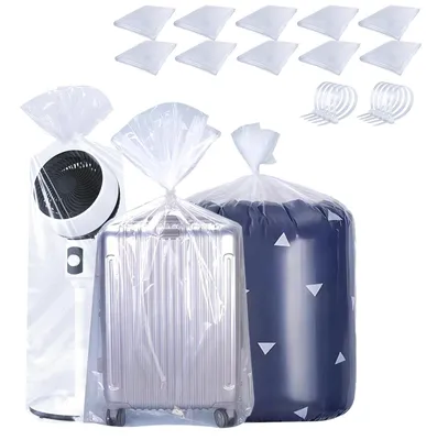 Productafbeelding van Extra grote doorzichtige plastic zakken 100 x 120 cm, 10 stuks waterdichte opbergzakken