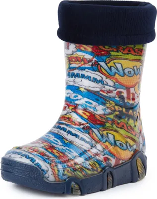 Produktbild von Ladeheid Kinder Mädchen Jungen Gummistiefel gefüttert Swk 25 (Mehrfarbig Wow, 21/22 EU)