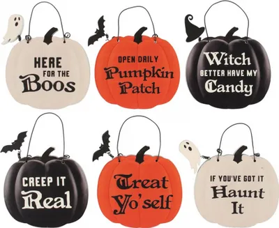 Produktbild von Mini-Halloween Kürbis Hängeschild