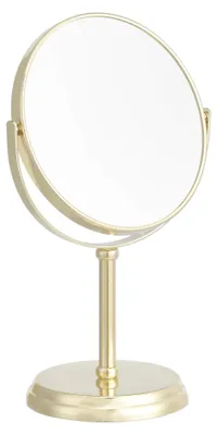 Produktbild von Runder Tischkosmetikspiegel, 1-fache/5-fache Vergrößerung, 18,3 x 12,5 cm, goldfarben