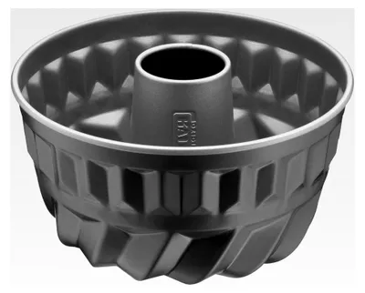 Produktbild von Mini Bundform 16 cm, kleine Gugelhupfform, Antihaftbeschichtung, kleine Springform für 1/2 Rezeptportion, geeignet für die Heißluftfritteuse, Schwarz