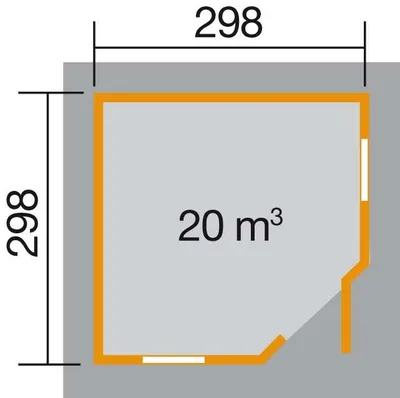 Produktbild von WEKA 149.3030.00.00 Gartenhaus/Blockbohlenhaus Mediterrana 5-Eck mit Einzeltür/2 Einzelfenster ; Größe: 2 ; Farbgebung: Naturbelassen ; Wandstärke: 28 mm ; Maße (LxBxH): 298 cm x 298 cm x 290 cm ; Seitenwandhöhe: 214 cm