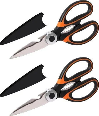 Produktbild von Famanu Küchenschere Set - 2 hochwertige Scheren, 21 cm, rostfreies Edelstahl