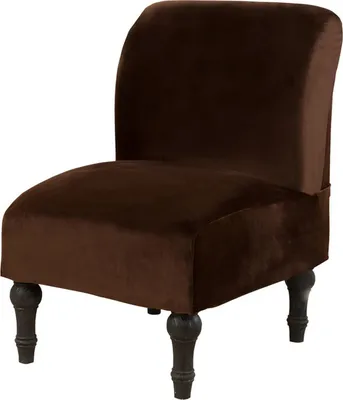 Obrázek produktu pro Potah na křeslo bez područek Potah z měkké sametové látky Potah na křeslo bez područek Potah na slipcover Chránič nábytku (tmavě hnědý, samet)