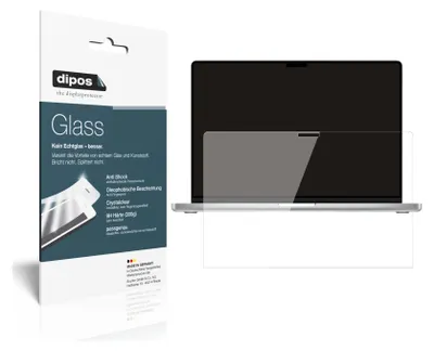 Produktbild von 2x Schutzfolie für Apple MacBook Pro 14 Zoll (2021) - Anti-Shock 9H Folie dipos Glass Kunststoffglas