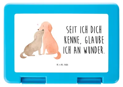 Produktbild von Mr. & Mrs. Panda Lunchbox Hunde Liebe - Weiß - Geschenk, Hund, Glaube, Vorratsbehälter, Sprüche, Snackbox, Bento Box, Brotbehälter, Bentobox, Wunder, Herz, Optimitisch