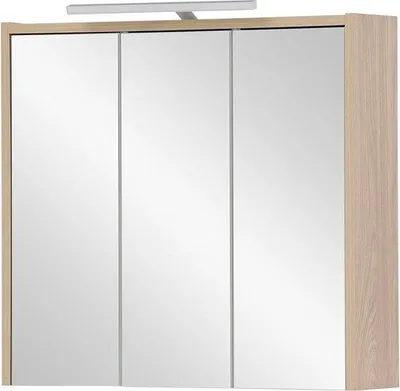 Immagine prodotto di Armadietto a specchio in legno con finitura rovere chiaro, 65 x 16 x 60 cm