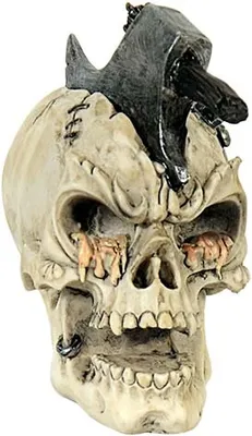Produktbild von Totenkopf mit Beil im Kopf - Deko, Halloween, Figur, Gothic