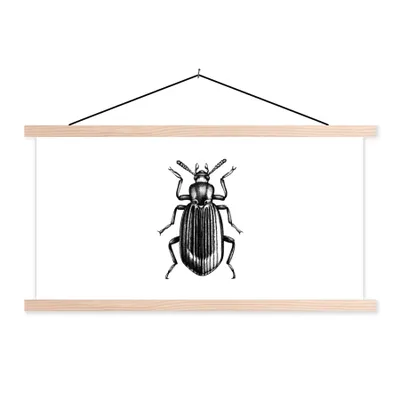 Produktbild von MuchoWow® Textilposter Käfer - Tiere - Vintage 60x30 cm mit holzfarbenen Rahmen - Dekoration