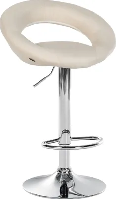 Produktbild von CLP Barhocker Olinda Stoff drehbar und höhenverstellbar creme Gestell Farbe chrom