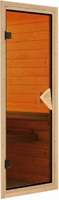 Produktbild von Karibu Sauna Fiona 3 (Eckeinstieg), Ganzglastür, bronziert, Ofen 9 kW  externe Steuerung easy
