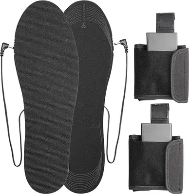 Produktbild von Beheizte Einlegesohlen für Damen und Herren, elektrische Fußzehenwärmer-Einlegesohlen, Thermo-Schuheinlegesohlen mit Knöchelriemen zum Wandern, Camping, Skifahren, Jagen, Arbeiten im Freien