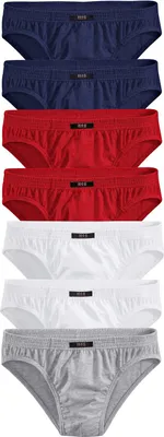 Produktbild von H.I.S. Slip Unterhosen für Herren 7 -teilig marine, rot, weiß, grau-meliert Größe 6