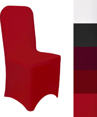 Produktbild von Stuhlhusse Stretch Rot elastischer Universal Stuhlüberzug Stuhlbezug dehnbar, 1 Stück