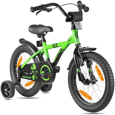 Image de Vélo pour enfants 16 pouces - Pour filles et garçons avec roues stabilisatrices
