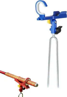 Productafbeelding van Hengelhouder - Hengelrek - Sportvissen - Verstelbaar en stabiel - 4x10x4 cm - Blauw