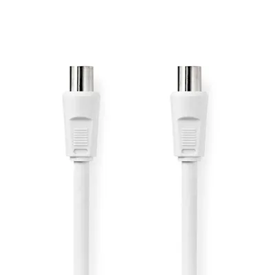 Immagine prodotto di Cavo coassiale | IEC (coassiale) maschio | IEC (coassiale) femmina | Nichelato | 90 dB | 75 Ohm | Doppia schermatura | 1,50 m | Rotondo | PVC | Bianco | Imballato