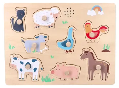 Immagine prodotto di Divertente puzzle in legno con suono - Fattoria