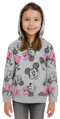 Produktbild von Disney Minnie Mouse Hoodie für Mädchen - Kinder Kapuzenpullover Pullover mit Kapuze Sweatshirt Grau/Rosa 98-104