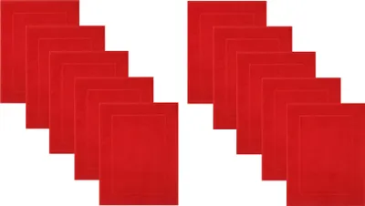 Produktbild von Betz 10 Stück Badvorleger 50x70 cm PREMIUM Badematte Badteppich Duschvorleger 100% Baumwolle 650g/m² Farbe: rot
