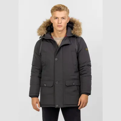 Produktbild von Minoti Winterjacke wattiert Kapuze Dunkelgrau Gr. Small für Jungen