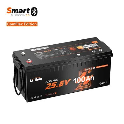 Produktbild von LiTime 24V 100Ah Smart ComFlex LiFePO4 Batterie Wohnmobil, Bluetooth & Victron System kompatibel