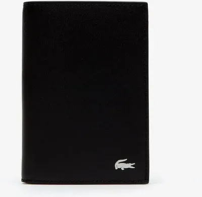 A black Lacoste wallet is shown against a white background.