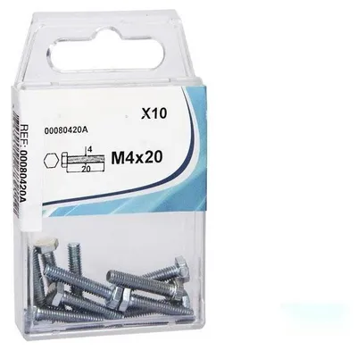 Metrische Schraube DIN 933, M4 x 30 mm, 12 Stück, Stahl