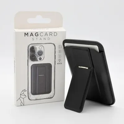 Immagine prodotto di Rabbiter MagCardStand nero, Supporto, Nero, Pelle, Poliuretano termoplastico (TPU), Universale, 1 pezzi
