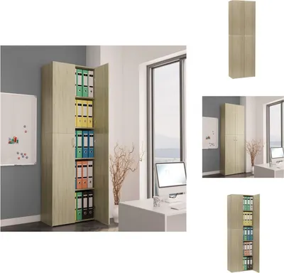 Obrázek produktu pro vidaXL Kancelářská skříň Sonoma dub 60x32x190 cm materiál na bázi dřeva - Kartotéky