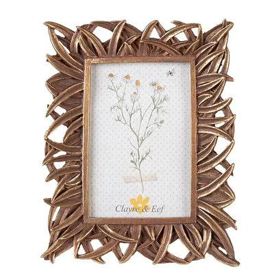 Image de Clayre & Eef Cadre photo 10x15 cm couleur or Polyresin