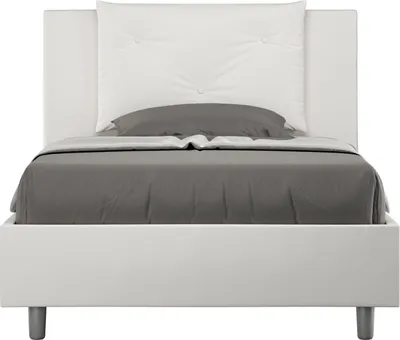 Produktbild von ITYHOME - Gepolstertes Bett mit Bettkasten 120x210 mit Kunstlederbezug Weiß Appia