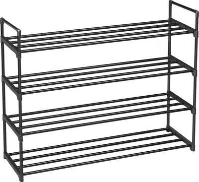 Produktbild von Schuhregal - 4 Ebenen - Metall - 92x73x30 cm - schwarz