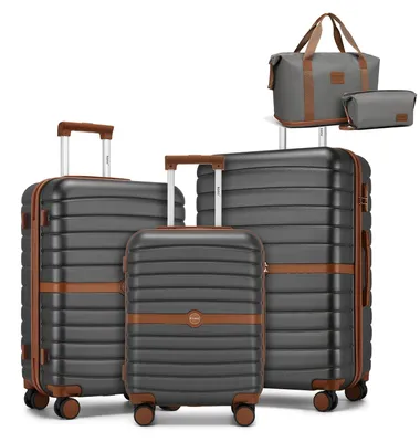 Productafbeelding van Koffer set met harde schaal - Trolley set - 5-delig - ABS - Harde schaal - Grijs